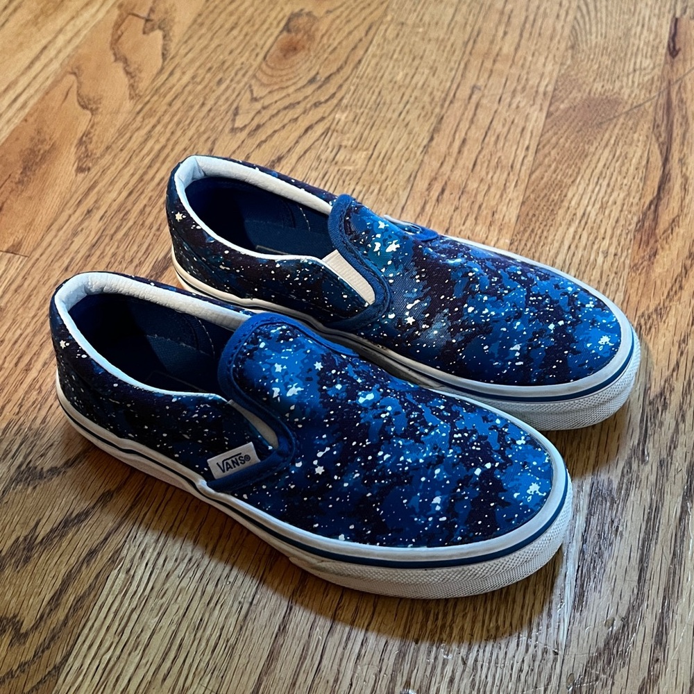 Vans Blue Galaxy Slip-On Sneakers